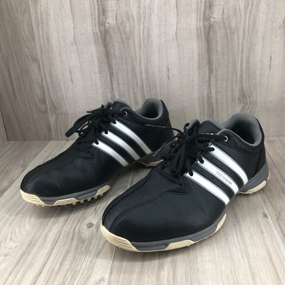 Adidas Golf Shoes Mens 8 Traxion Black Leather Lace Up Soft Spike Cleats main image 11